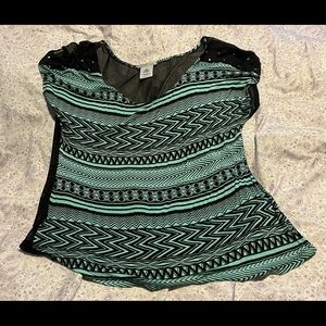 Charlotte Russe Turquoise and Black Shirt
